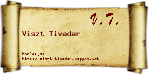Viszt Tivadar névjegykártya